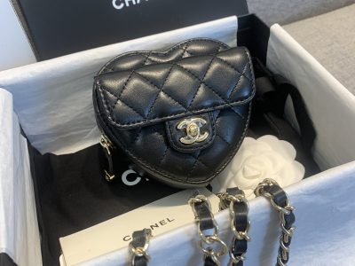 Peach heart ♥️ diamond lattice bag chain bag-47